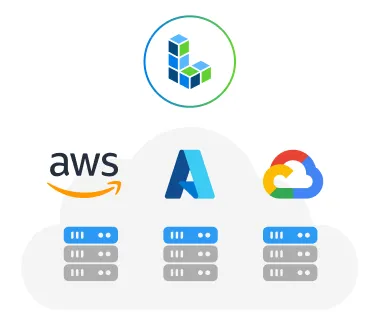 AWS, Azure, and GCP cloud logos