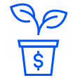Plant with dollar sign on the pot