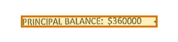 The region of the sample Allonge to Note containing Principal balance, with the extracted value outlined