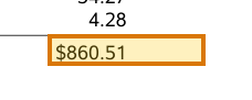 The region of the sample Auto Policy Declarations (Commercial) containing Vehicle total premium, with the extracted value outlined