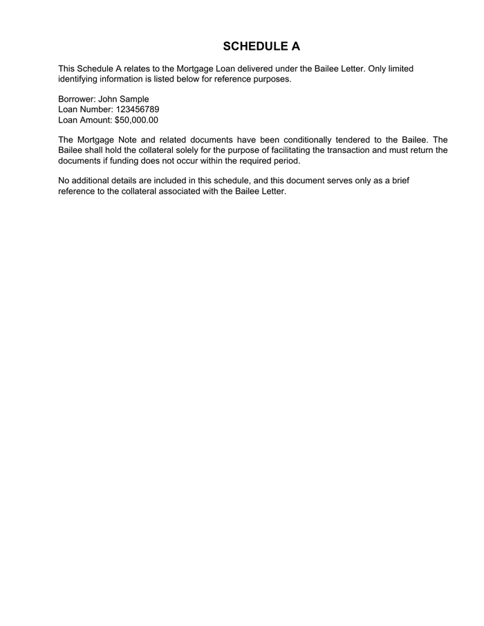 Page 4 of the sample Bailee Letter