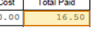 The region of the sample Business License containing Total paid, with the extracted value outlined