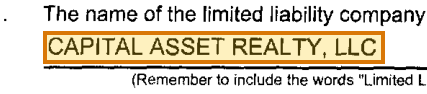 The region of the sample Business Registration containing Business name, with the extracted value outlined