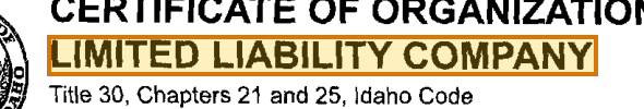 The region of the sample Business Registration containing Entity type, with the extracted value outlined