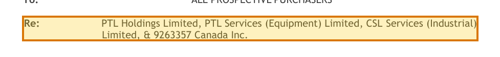 The region of the sample Confidential Information Memorandum containing Company for sale, with the extracted value outlined