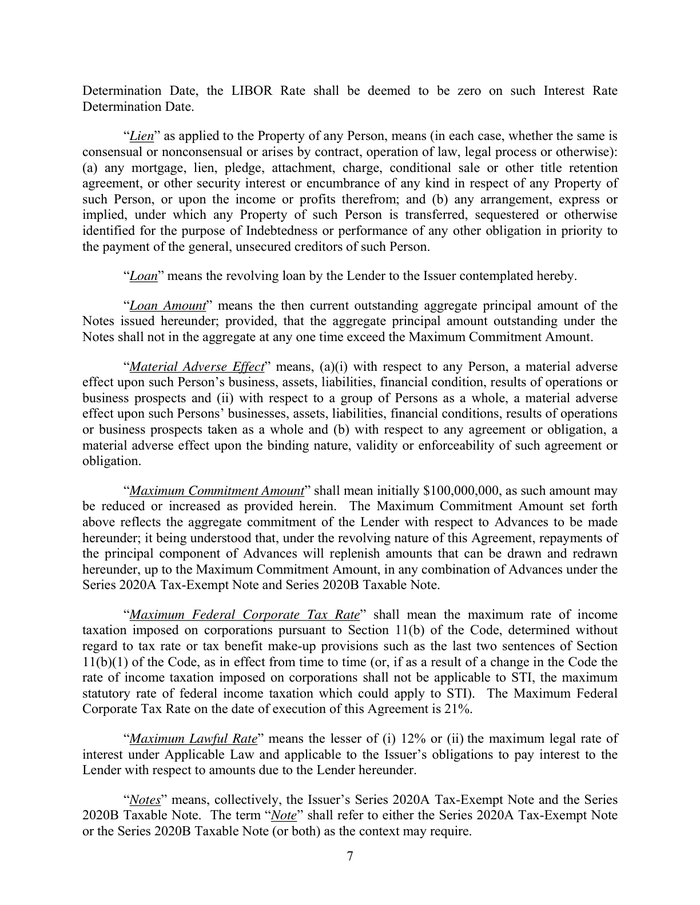 Page 12 of the sample Credit Agreement