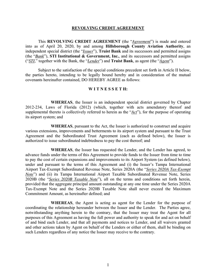 Page 6 of the sample Credit Agreement