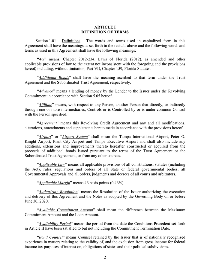Page 7 of the sample Credit Agreement