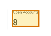 The region of the sample Credit Report containing Open accounts, with the extracted value outlined