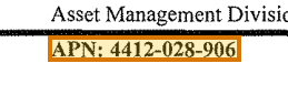 The region of the sample Deed containing APN, with the extracted value outlined
