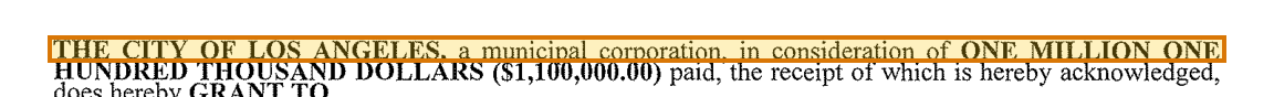 The region of the sample Deed containing Grantor, with the extracted value outlined
