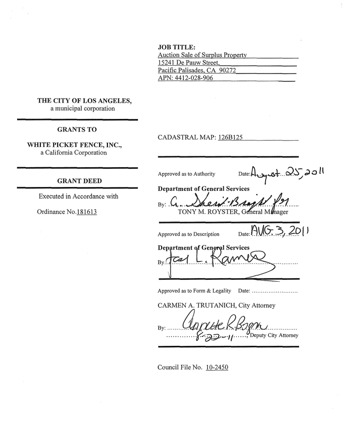 Page 3 of the sample Deed