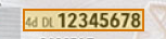 The region of the sample Driver's License - US State containing License number, with the extracted value outlined