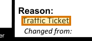 The region of the sample Driving Course Certificate containing Reason for course, with the extracted value outlined