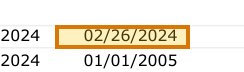 The region of the sample Employee Census containing Original hire date, with the extracted value outlined