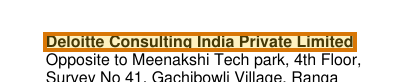 The region of the sample Employment Verification Letter containing Employer (letterhead), with the extracted value outlined