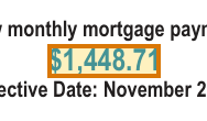The region of the sample Escrow Analysis Statement containing New monthly mortgage payment, with the extracted value outlined