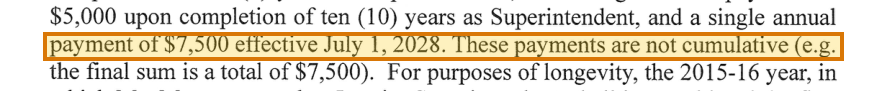 The region of the sample Executive Employment Agreement containing Longevity payment, with the extracted value outlined