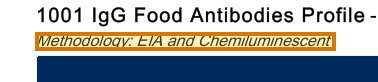 The region of the sample Food Sensitivity Report containing Methodology, with the extracted value outlined