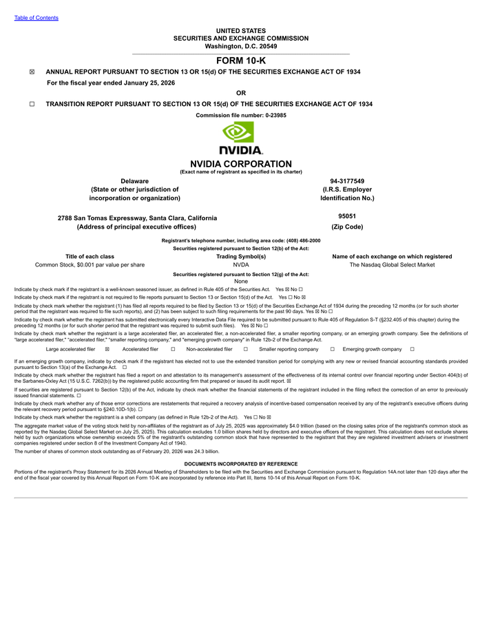 Page 1 of the sample Form 10-K