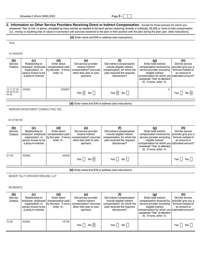 Page 10 of the sample Form 5500