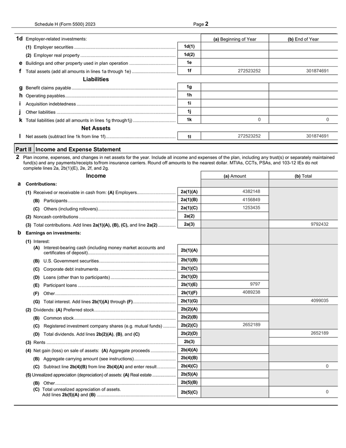 Page 18 of the sample Form 5500
