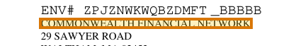 The region of the sample IRA Statement containing Provider, with the extracted value outlined