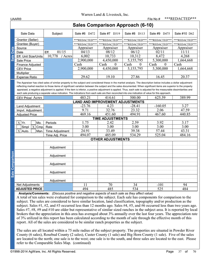 Page 3 of the sample Land Appraisal