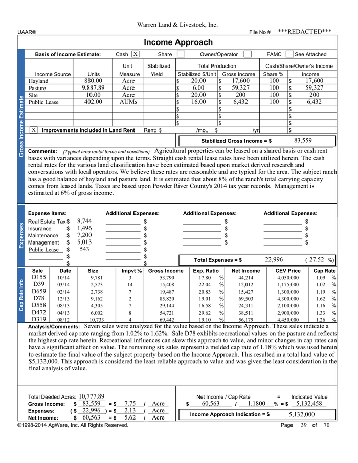 Page 4 of the sample Land Appraisal
