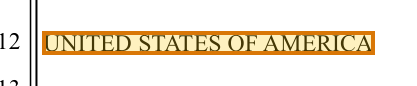 The region of the sample Litigation Complaint containing Plaintiff, with the extracted value outlined