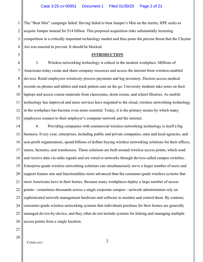 Page 2 of the sample Litigation Complaint