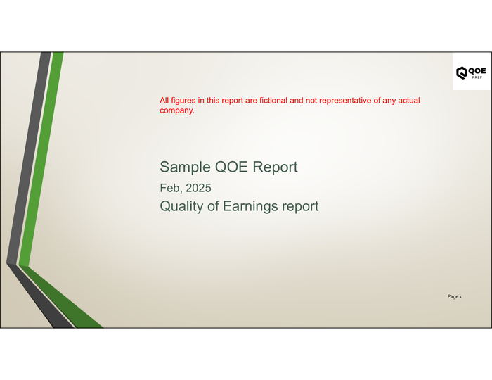Page 1 of the sample Quality of Earnings Report