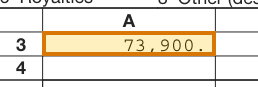 The region of the sample Schedule E containing Rents received (line 3), with the extracted value outlined