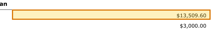 The region of the sample Student Loan Statement containing Compulsory course fees, with the extracted value outlined