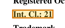 The region of the sample Trademark Registration Certificate containing International class, with the extracted value outlined